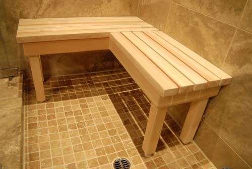 Cedar Steam Shower Bench
